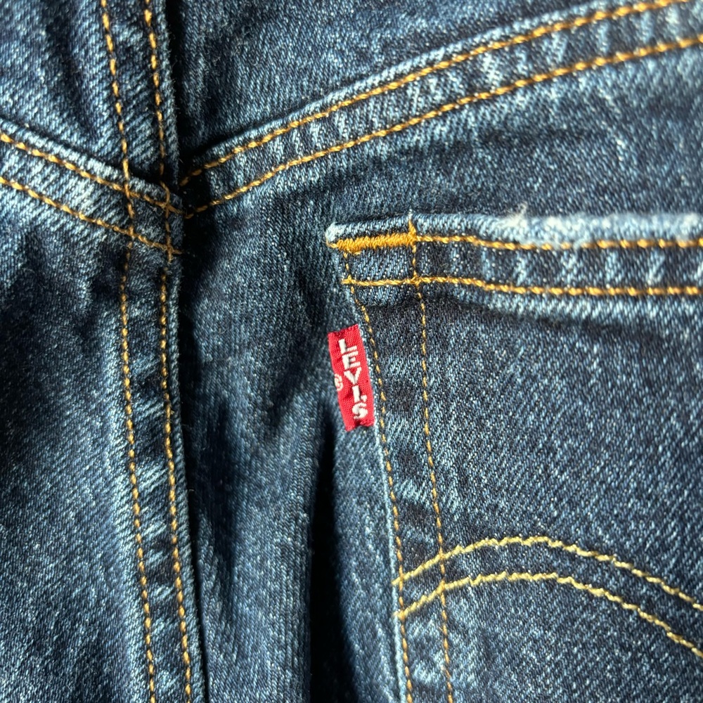 Levi's Women’s 25 Jeans 501 S Skinny Iconic Fit High Rise 90s Distressed Denim - Picture 5 of 9